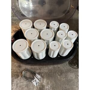 Pro Touch 12pc Hot Roller Set w/clips WORKS Jumbo & Large Size